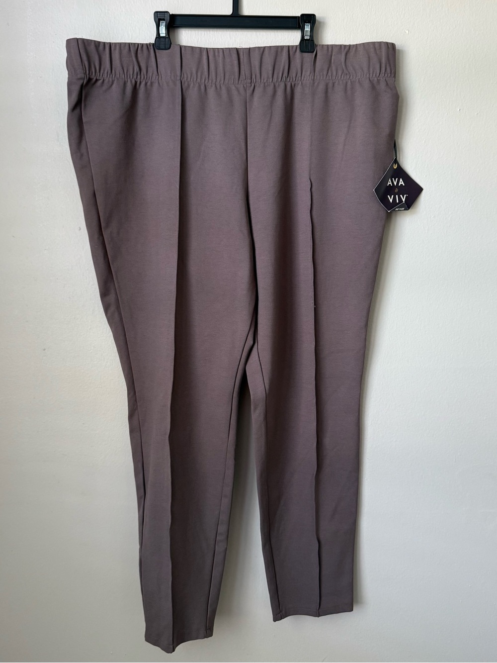 Women Skinny Mid-Rise Comfort Waist Stretch Pants Brown Sz 2X (20W / 22W)